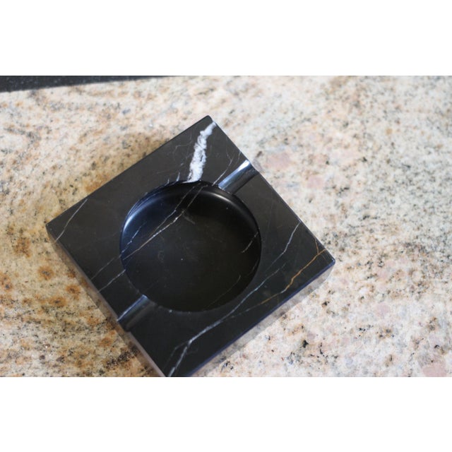 1970s Black and White Marble Ashtray For Sale - Image 6 of 9