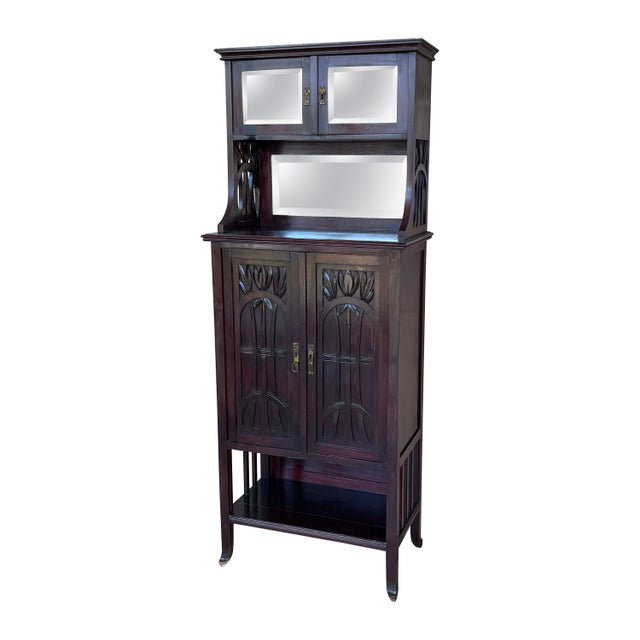 Late 19th Century French Art Nouveau Walnut Cabinet For Sale - Image 15 of 18