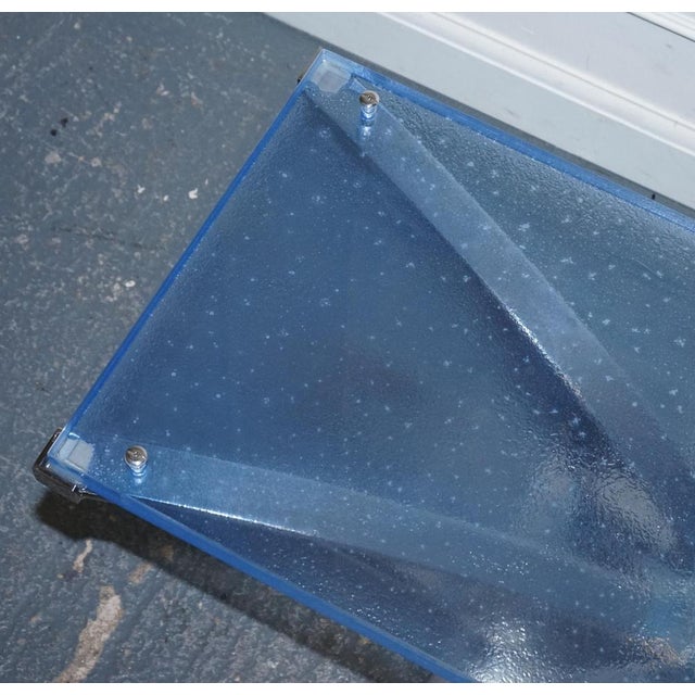 Custom Hand Made Glass Marine Grade Stainless Steel Coffee Table from Soliart For Sale - Image 9 of 18