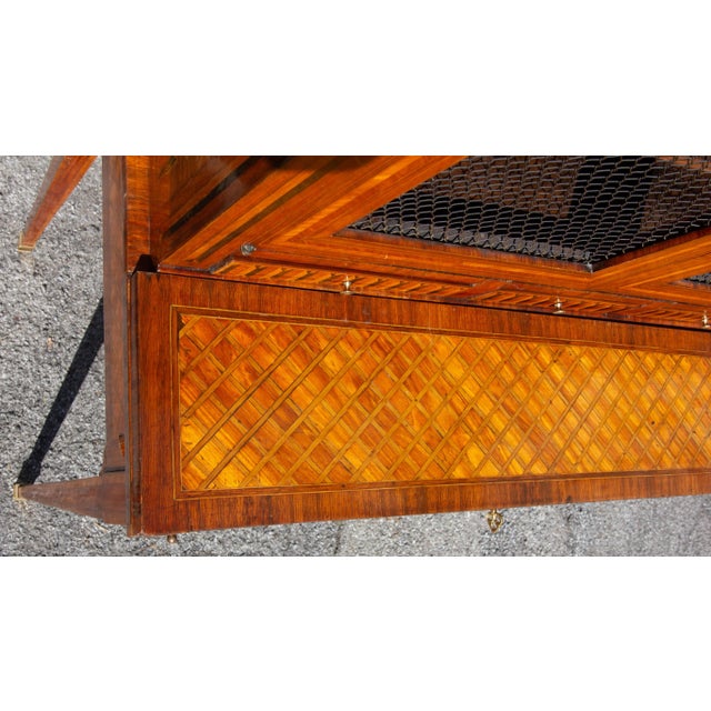 Antique French Louis XVI Desk Cabinet Fine Kingwood Parquetry For Sale - Image 9 of 9