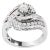 14K White Gold 1.00 Cttw Round and Baguette cut Diamond Swirl Cocktail Ring (H-I Color, SI2-I1 Clarity) - Ring Size 7 For Sale