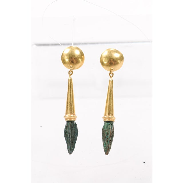 Ancient Roman Arrowhead Earrings W/ 21k For Sale - Image 11 of 11