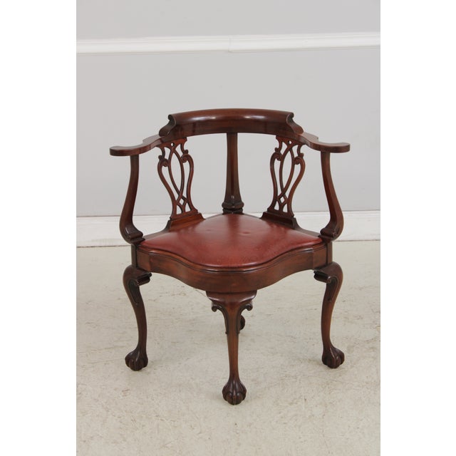 Age: Approx: 30 Years Old Details: Solid Mahogany Ball & Claw Feet Quality Leather Seat High Quality Construction 18 C....