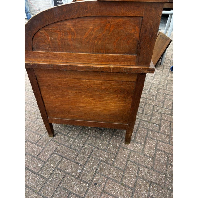 Edwardian Oak Roll Top Desk For Sale - Image 9 of 15