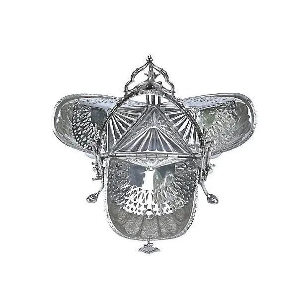 Antique Silver Plated Biscuit Server For Sale - Image 4 of 7
