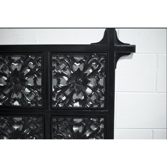 Wood Contemporary Chinoiserie Wall Panel Wall Art in Black For Sale - Image 7 of 10