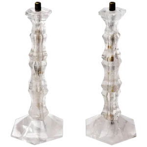 Rock Crystal Candlesticks - Pair