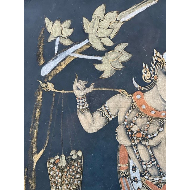 Anonymous Vintage Mid-Century Thai Mixed-Media Relief Art - Unknown Artist - Original Gallery Chemould Bombay Frame For Sale - Image 4 of 13