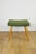 Large Olive Bouclé Stool with Round Beech Legs, 1970s For Sale - Image 6 of 7