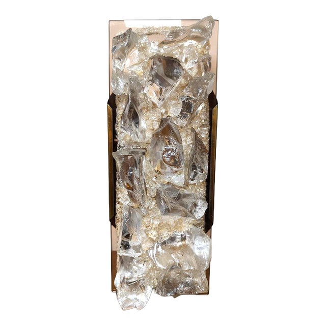 Vintage Transparent Glass Wall Lamp attributed to Cosack Leuchten, 1970s For Sale