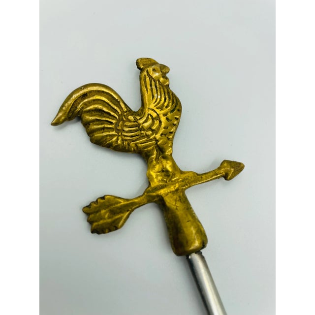 Metal Vintage Mid-Century Americana-Themed Brass & Stainless Steel Skewers- Set of 5 For Sale - Image 7 of 11