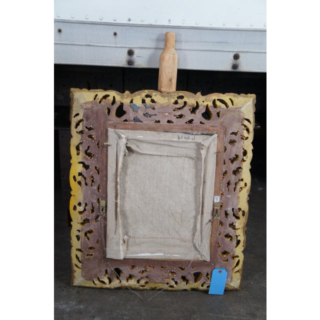 Pink Late 20th Century Kalina Oksana 'The Girl Entreaty' Portrait Painting Ornate Rococo Frame For Sale - Image 8 of 12