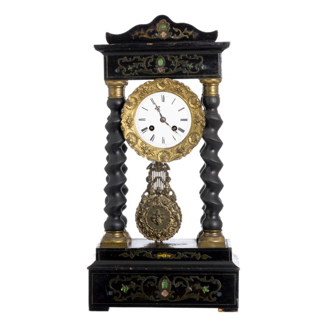 Empire Portico Table Clock, 1800s For Sale