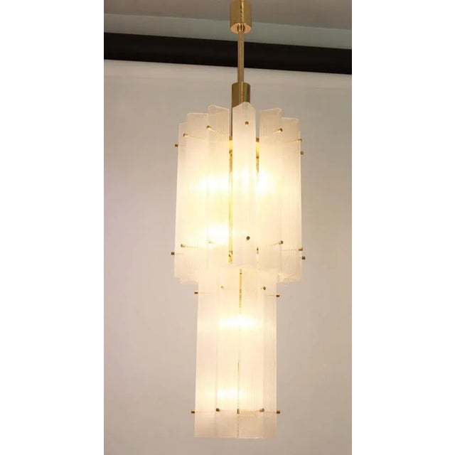 1970s Large German Murano Ice Glass Pendant from Limburg, 1970s For Sale - Image 5 of 12