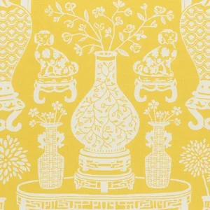Schumacher Hellene Fabric in Yellow