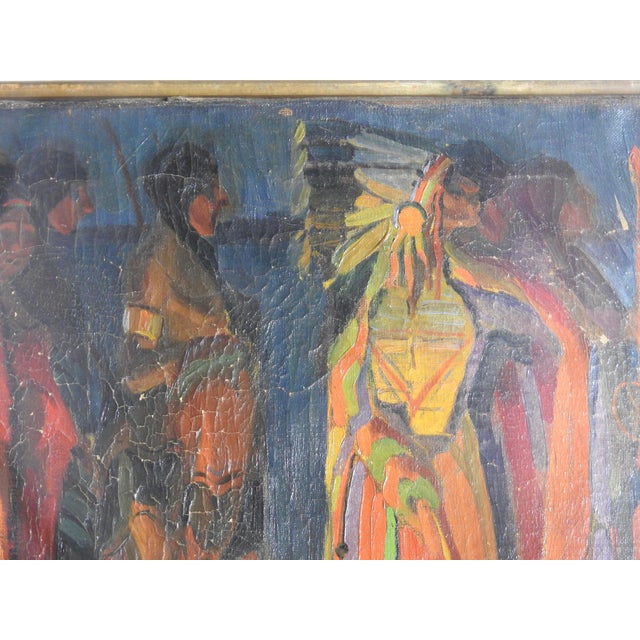 Robert Whitmore "Indian Procession" Oil Painting Early 20th Century For Sale - Image 10 of 13