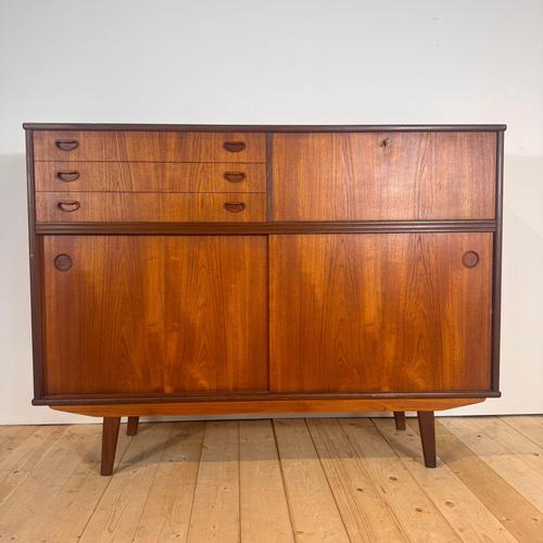 Danish Vertical Teak Sideboard, 1960s For Sale - Image 9 of 10