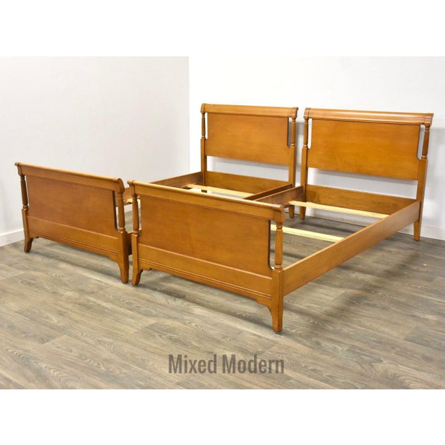 Solid Maple Traditional Sleigh Beds a Pair Chairish