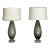 Pair of Grey and White Diamond Patterned Murano Table Lamps For Sale