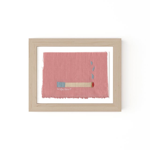 Colette the Blue Cigarette by Willa Heart in Natural Frame, Mini Art Print For Sale