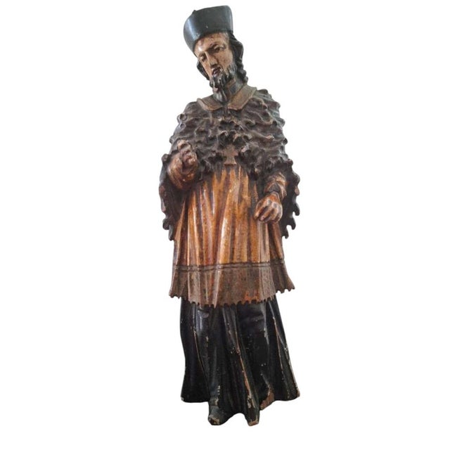 Baroque Figurative Sculpture, 1800s, Wood For Sale - Image 10 of 10
