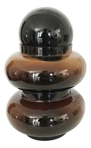 Modular Brown Glass Vase attributed to Vistosi, 1960s