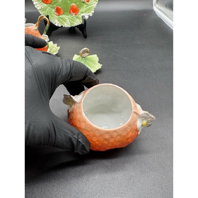 Ceramic Antique Royal Bayreuth Strawberry Porcelain Tea Set For Sale - Image 7 of 10
