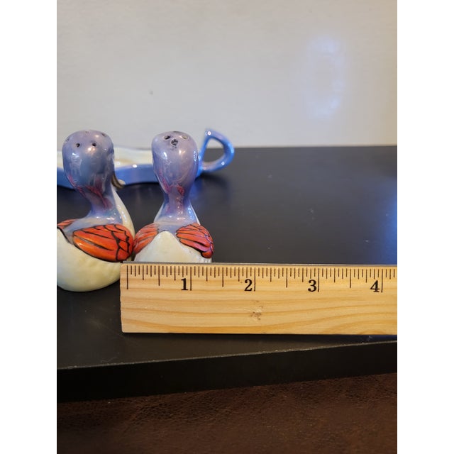 Vintage Japanese Lusterware 4 Piece Duck Condiment Set For Sale - Image 11 of 16