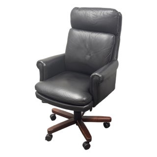 Bradington Young Leather Executive Swivel Office Chair For Sale