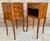 Wood Pair of French Marquetry Bedside Tables with Drawer and Cabinet, 1940s For Sale - Image 7 of 13