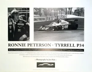 1980s Jon Pyle Ronnie Peterson Tyrrell P3 Formula One Lithographic Poster