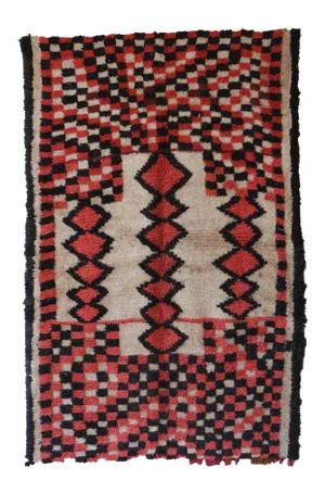 Moroccan Vintage Azilal Rug 5x8 Ft