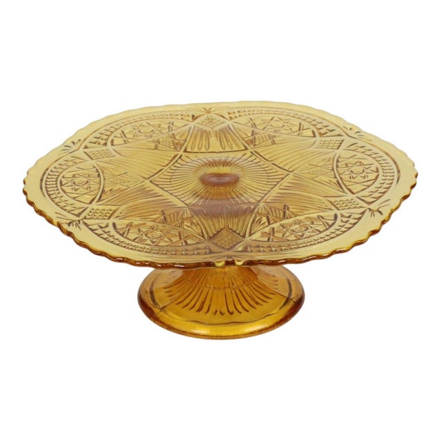1930s Art Deco Amber Cake Stand, 1930s For Sale - Image 5 of 15