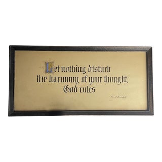 Antique Victorian - Edwardian Framed Illuminated Quote Library Office Nouveau For Sale