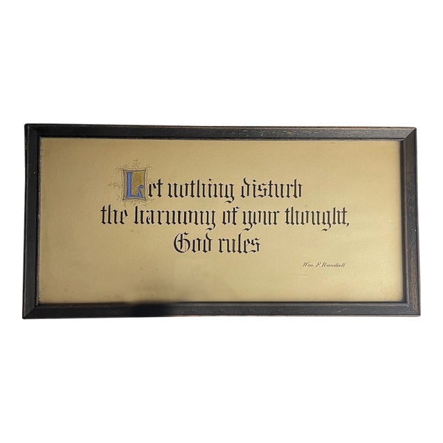 Antique Victorian - Edwardian Framed Illuminated Quote Library Office Nouveau For Sale