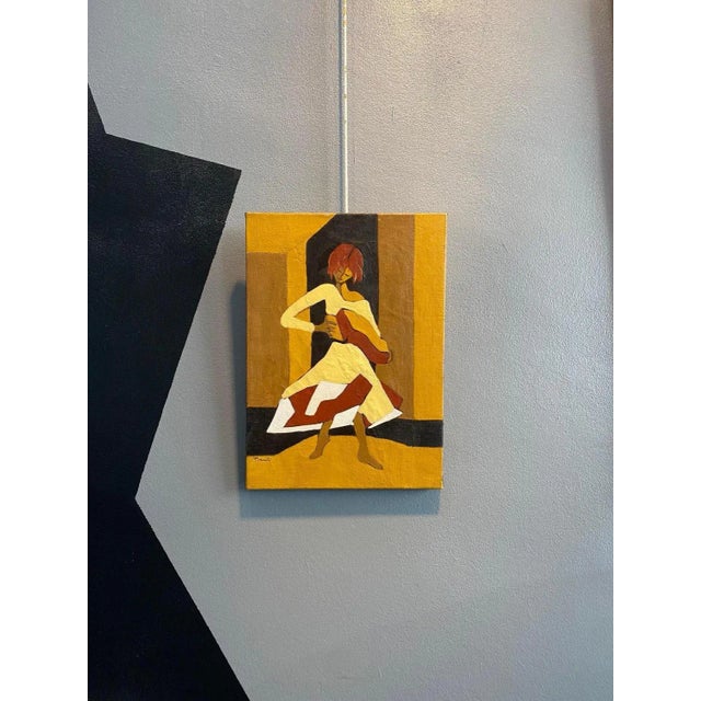 1990s Gilbert Pauli, Accordion Girl, Oil on Canvas, 1996 For Sale - Image 5 of 9