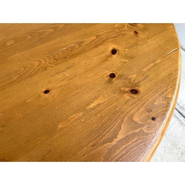 7 Piece Solid Pine Farmhouse Style Round Dining Set For Sale - Image 15 of 18