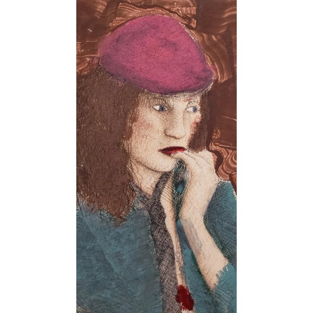 1980s Don Dolan "Rosie Afraid" Monoprint C.1980 For Sale - Image 5 of 7