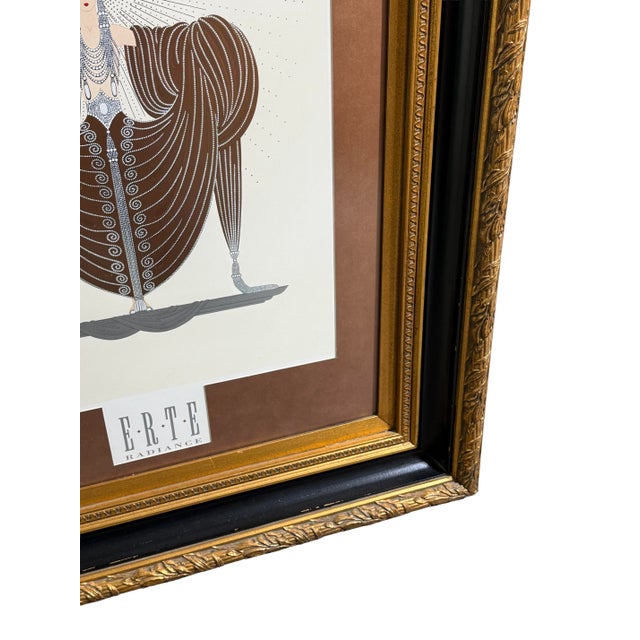 Early 21st Century Incredible Pair of Framed Erté Lithographs of Radiance & Starstruck For Sale - Image 5 of 14