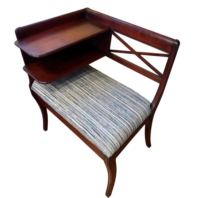 Experience vintage charm with this mid-century modern Telephone "Gossip" Bench, updated with new period appropriate...