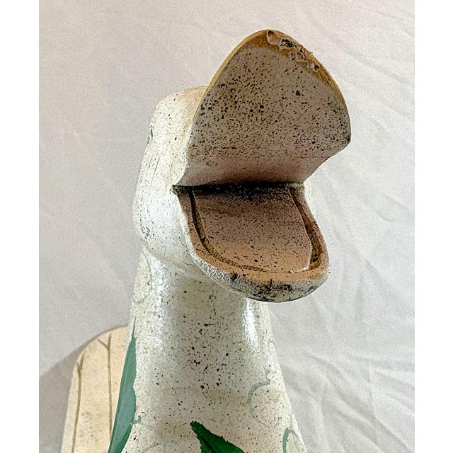 Vintage Large Folk Art Hand Made and Hand Painted Wooden Goose Box For Sale - Image 17 of 18