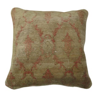 Turkish Modernist Camel Red Rug Pillow For Sale