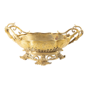 19th Century French Bronze Rococo Style Gilt Bronze Centerpiece Bowl