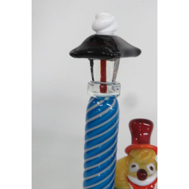 Murano Italy Art Glass Large Clown With Street Lantern Lamp Post Figurine 5208b For Sale - Image 11 of 14