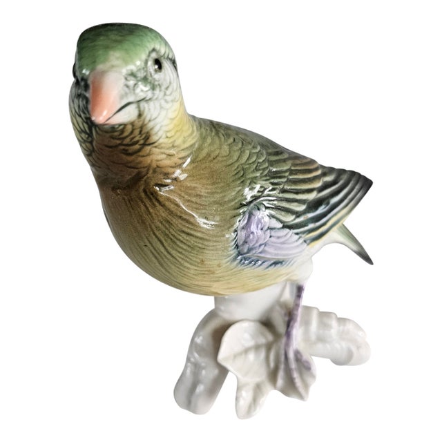 Vintage Porcelain Figurine Female Crossbill, Signed Ke For Sale