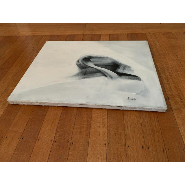 Abstract Abstract White and Black Painting For Sale - Image 3 of 6