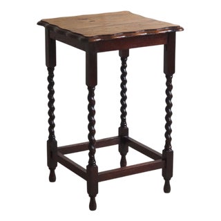 Baroque Style Side Table with Turned Spiral Legs, 1900s For Sale