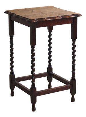 Baroque Style Side Table with Turned Spiral Legs, 1900s