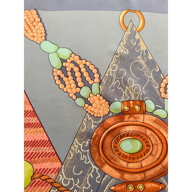 Cornflower Blue Hermès Tibet II Silk Scarf 2002 From Caty Latham For Sale - Image 8 of 12