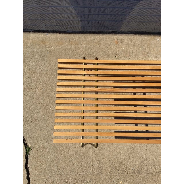 Hugh Acton Mid-Century Modern Slat Bench Attributed to Hugh Acton, Circa 1960 For Sale - Image 4 of 10
